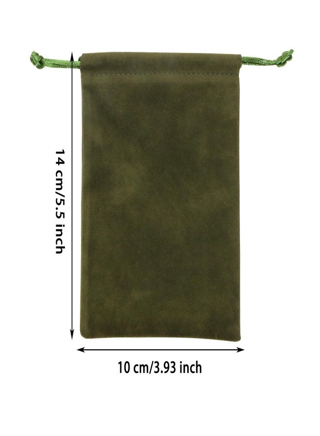 Mini Skater Velvet Drawstring Gift Bags for Christmas Wedding Party Favor Bags Small Jewelry Pouches Soft Velvet Cloth Holiday Present Bags, Pack of 3 (Dark Green) - Image 2